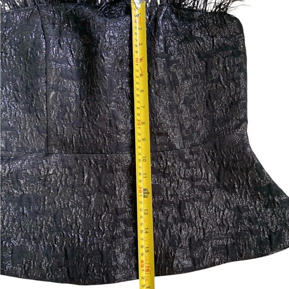 H&M Black Strapless Feather-Trim Top medium - Picture 12 of 12